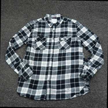 The Great Authentic Black and White Plaid Button … - image 1