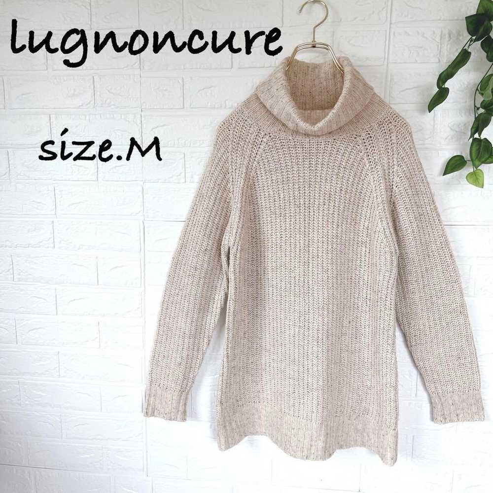 Renon Choule Knit Sweater Turtleneck Natural with… - image 1