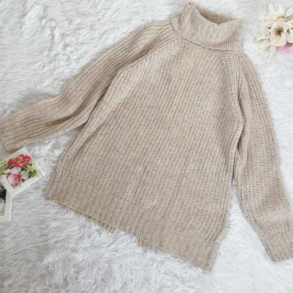 Renon Choule Knit Sweater Turtleneck Natural with… - image 5