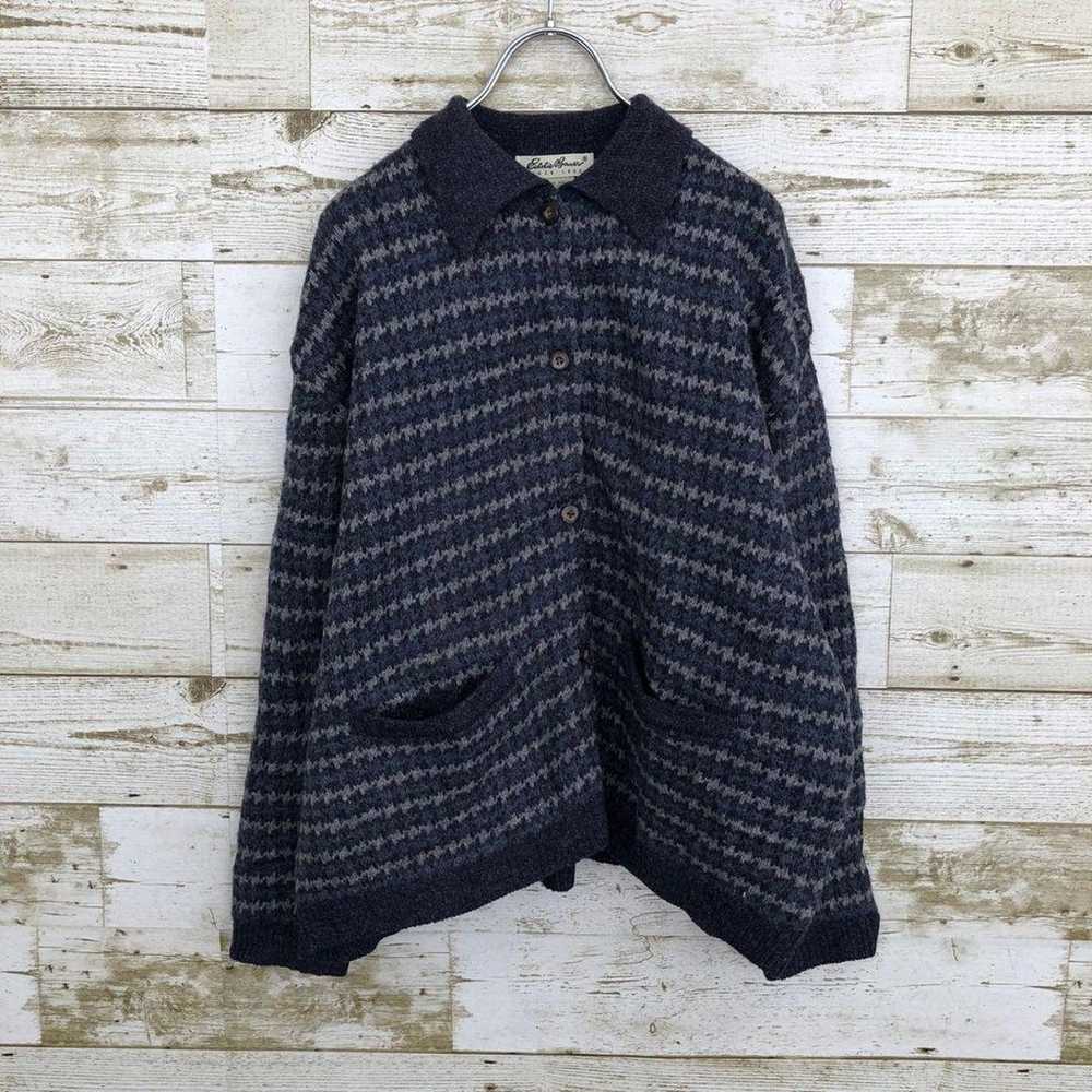 【k6707】Vintage Eddie Bauer Birds Eye Wool Knit fr… - image 2