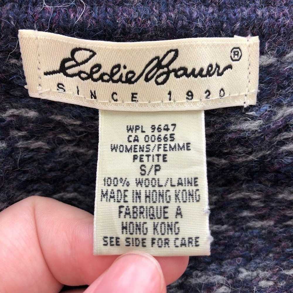 【k6707】Vintage Eddie Bauer Birds Eye Wool Knit fr… - image 8