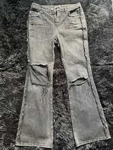 Japanese Brand Crank ripped flared pants