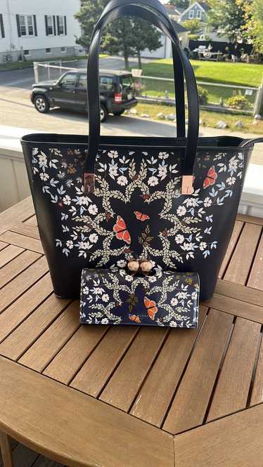 Ted Baker Ted Baker Navy blue floral handbag with 