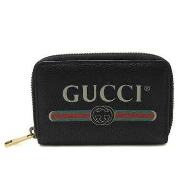 Gucci Logo Print Black Leather Wallet (Pre-Owned) - image 1