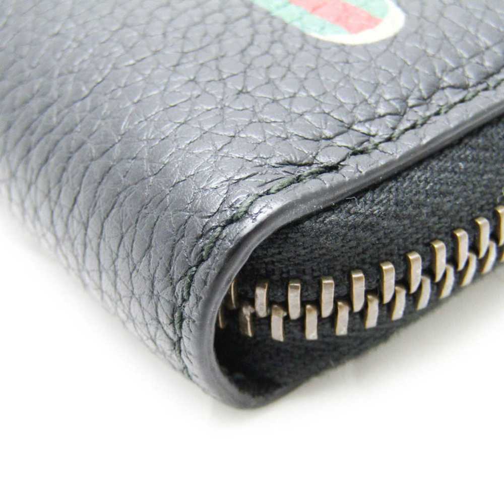 Gucci Logo Print Black Leather Wallet (Pre-Owned) - image 5