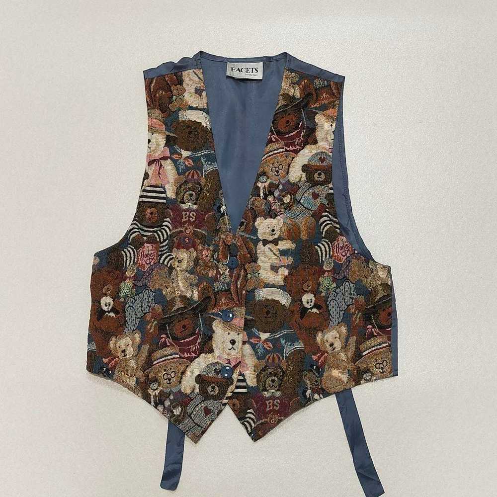 FACETS by mirrors Made in USA Vest Bear Gobelin - image 1