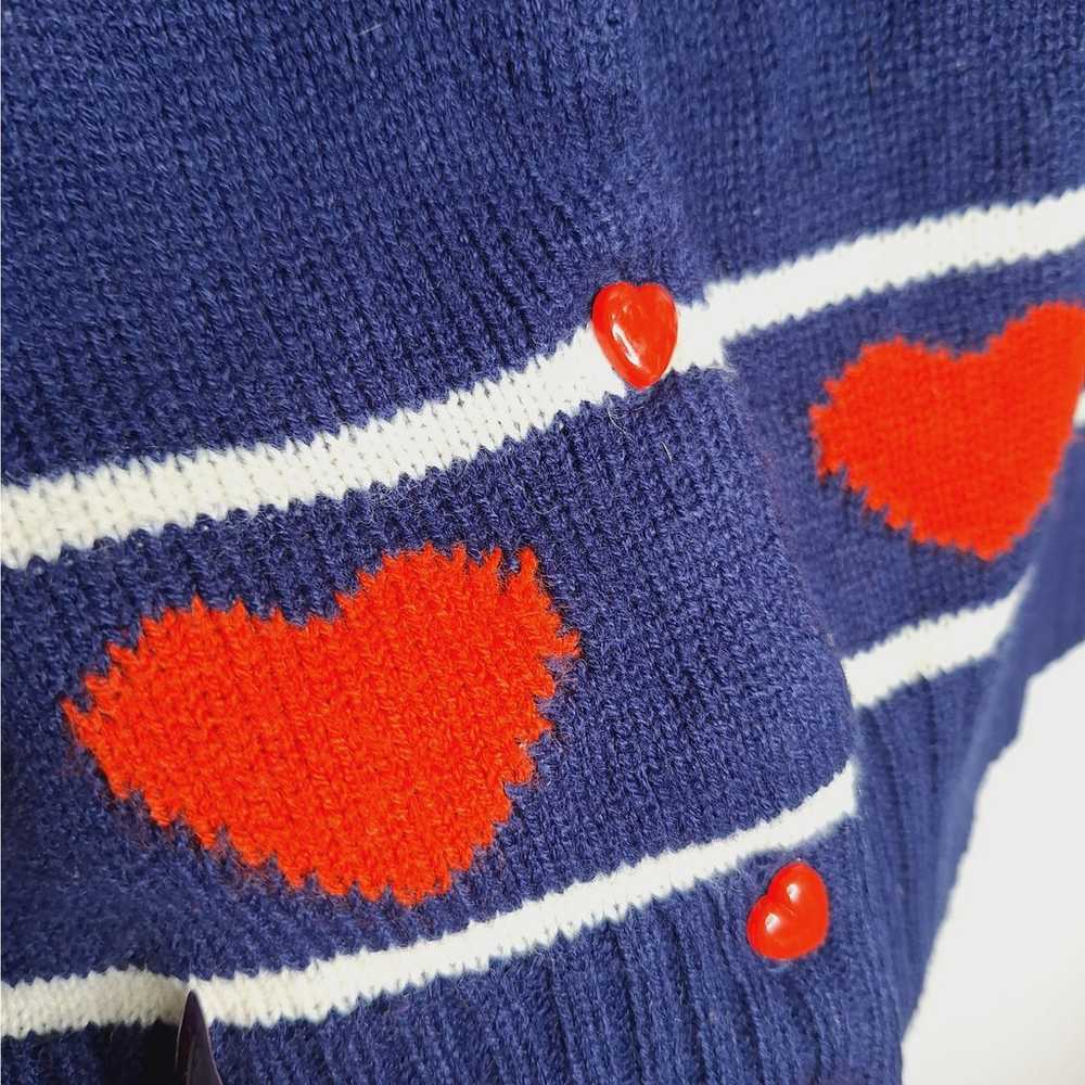 Vintage 70s Eclipse Los Angeles Heart Cardigan Sw… - image 8