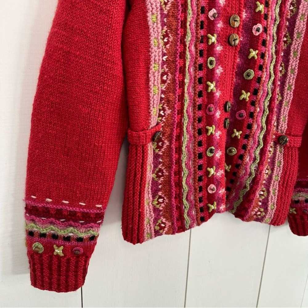 Newari Wool Cardi Sweater Nepal Iceland Size S/M … - image 6