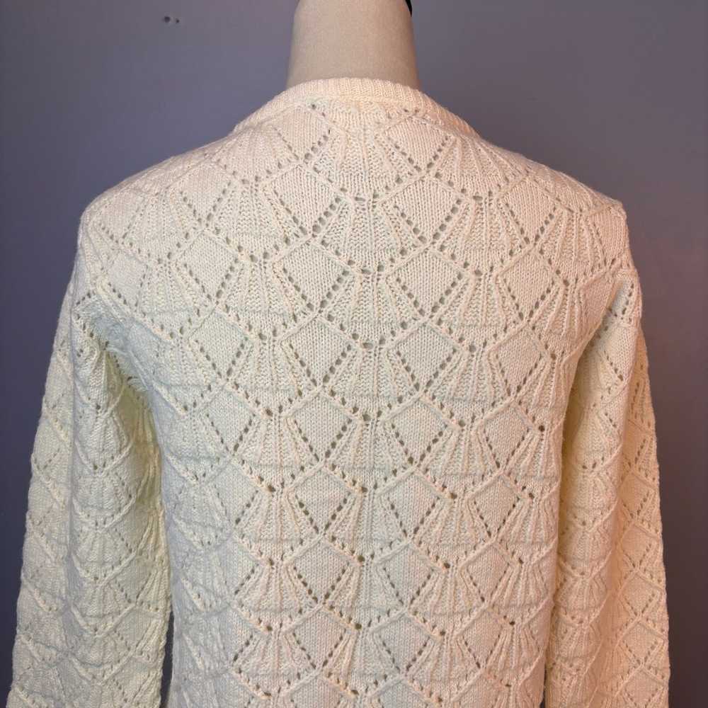 Vintage Montgomery Ward Pointelle Eyelet Cardigan… - image 4