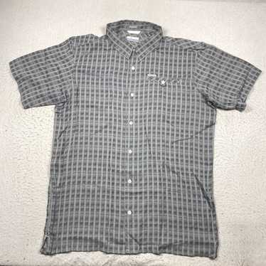 Vintage Columbia Shirt Mens XL Gray Plaid Short S… - image 1