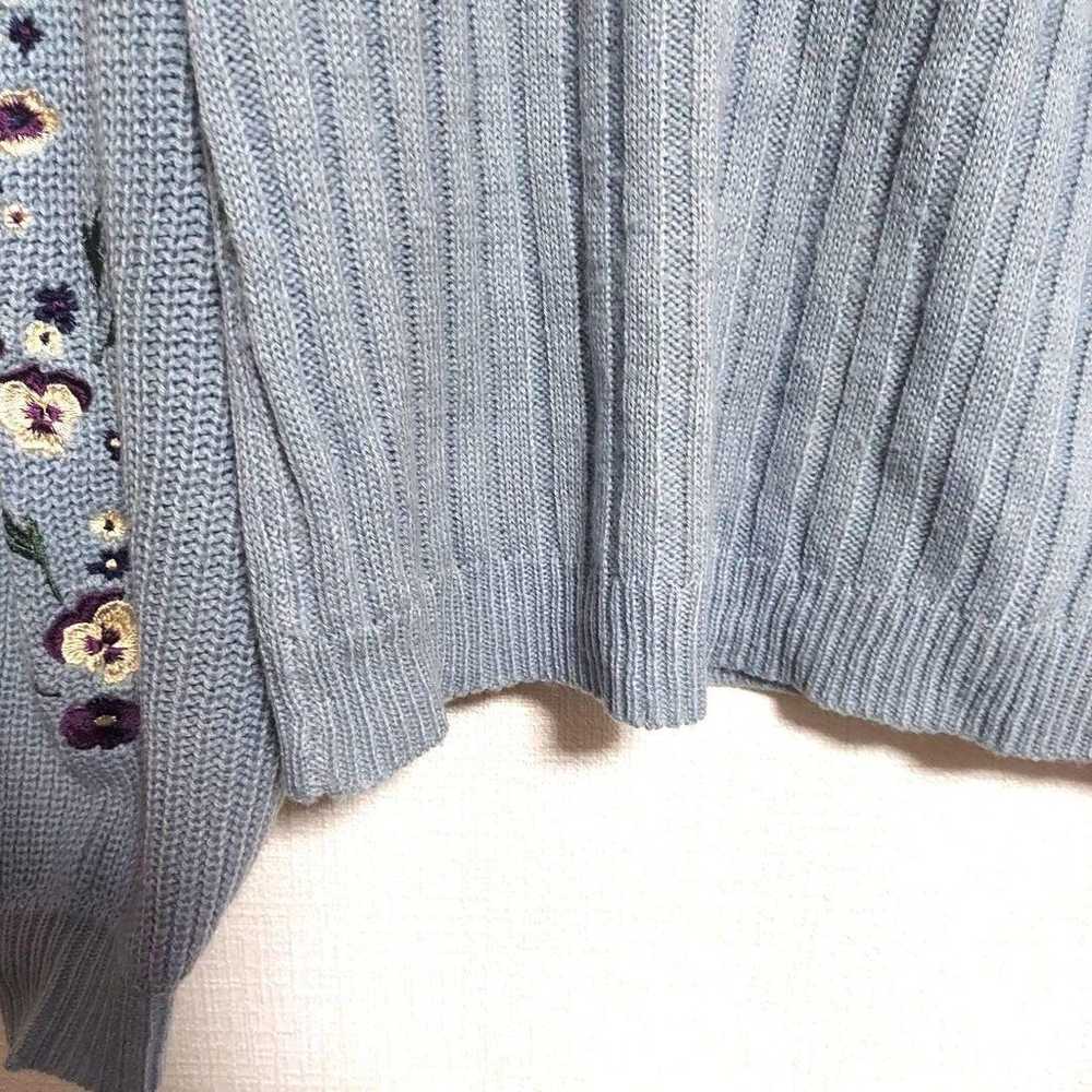 axes femme Long Sleeve Knit Sweater Light Blue Bl… - image 9