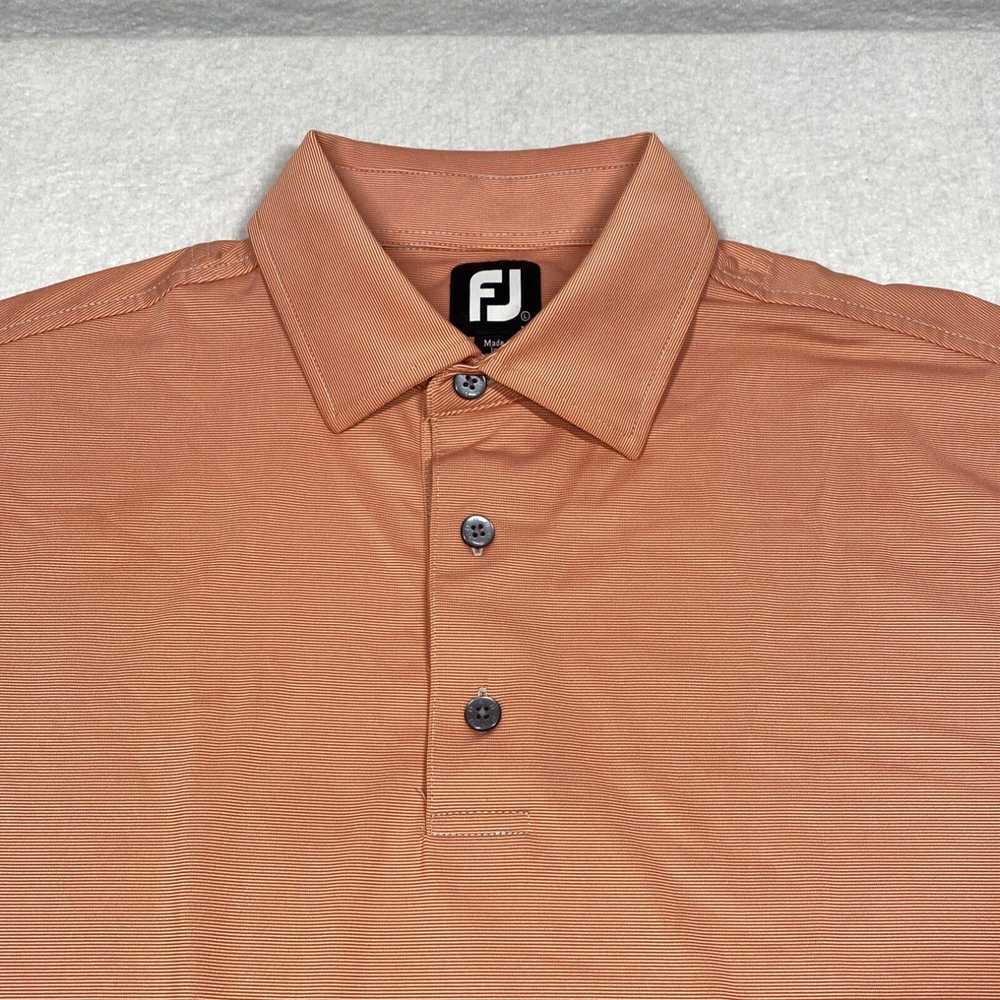 Footjoy FootJoy Polo Shirt Mens Large Orange Stri… - image 2