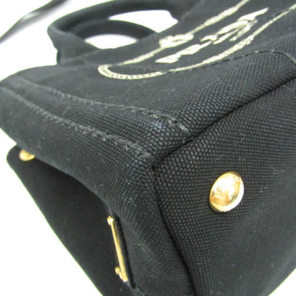 Prada Canapa Black Canvas Shoulder Bag (Pre-Owned) - image 10