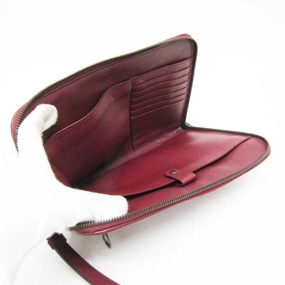 Bottega Veneta Intrecciato Burgundy Leather Clutc… - image 3