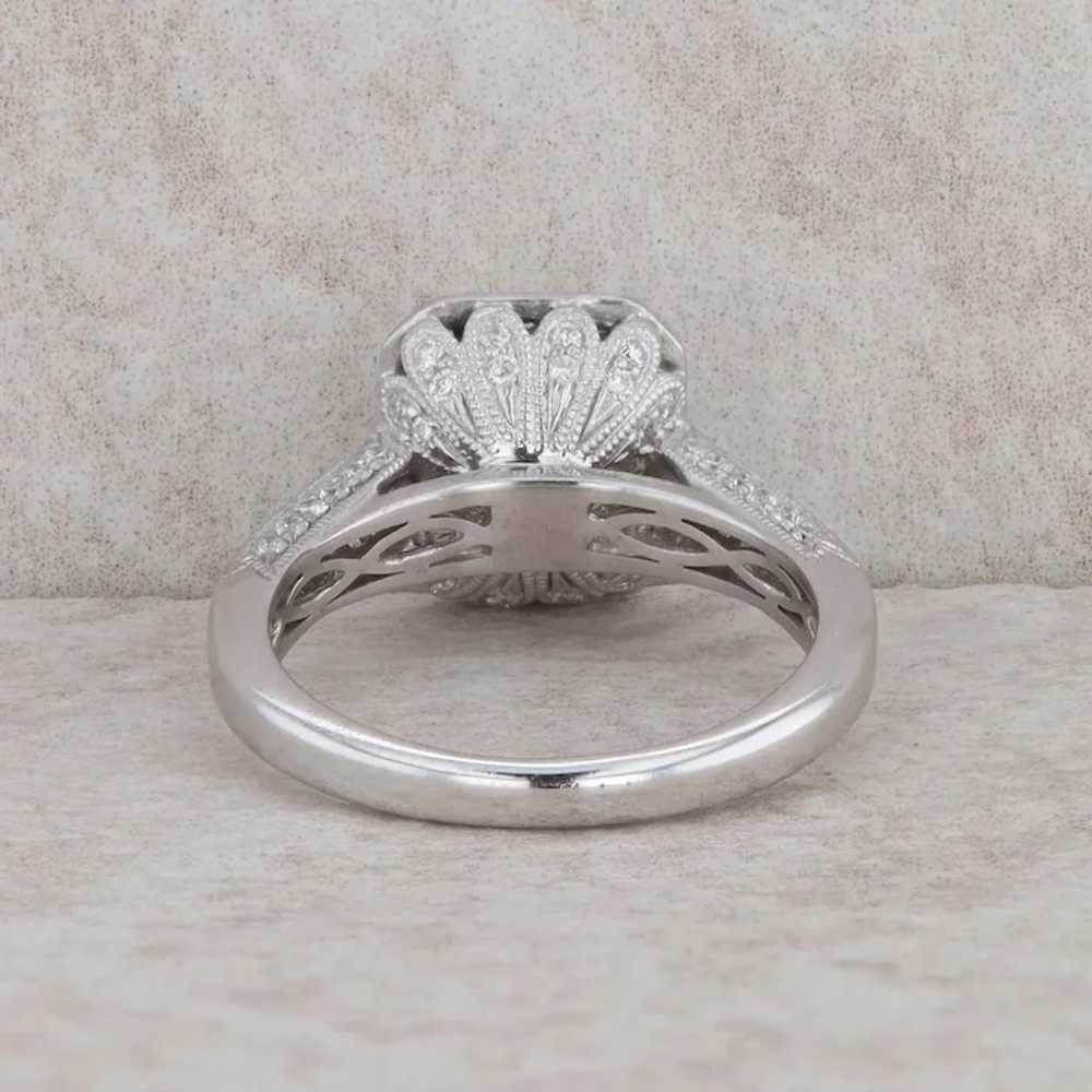 18k White Gold Diamond Halo Engagement Ring - image 3