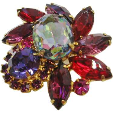 Vintage Juliana Purple and Red Brooch-Pin