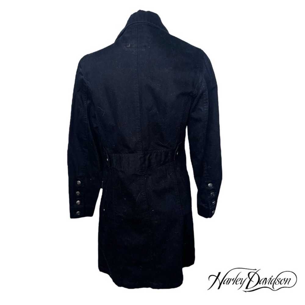 NWOT Women’s Harley Davidson Black Denim Trench C… - image 4