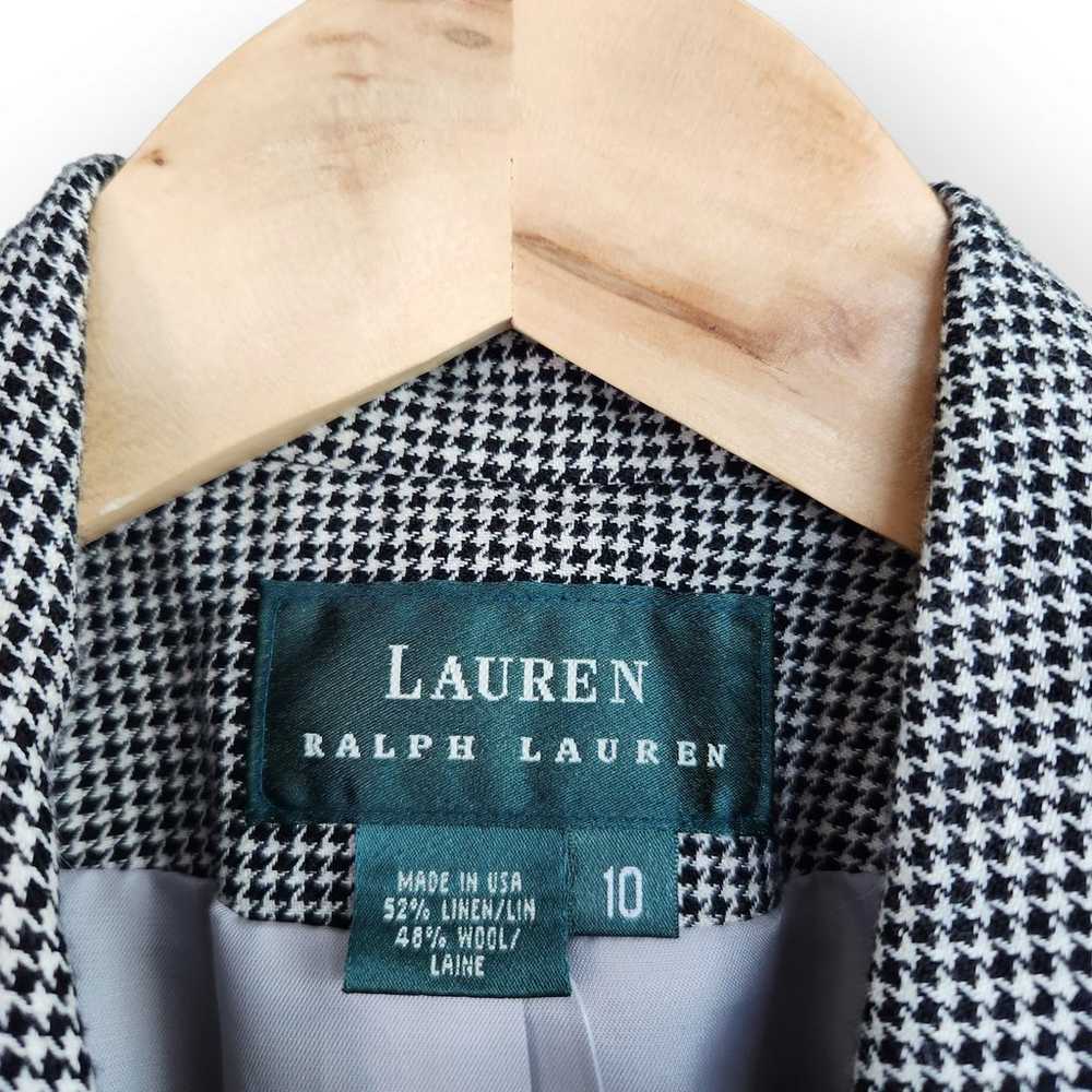 Vintage Lauren Ralph Lauren Wool Linen Black Whit… - image 9