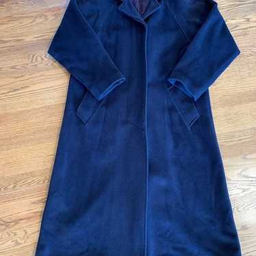 Vintage Harvé Benard Lined Navy Wool Blend Heavy … - image 1