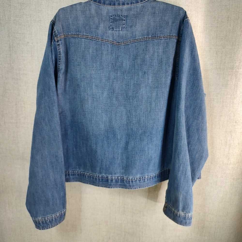 Old Navy Vintage Moto Jean Jacket Coat Full Zip P… - image 2