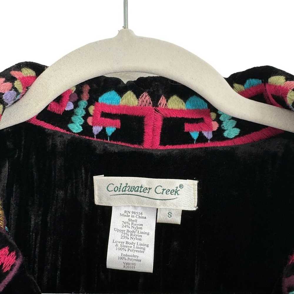 Coldwater Creek Black Velvet Embroidered Jacket B… - image 4