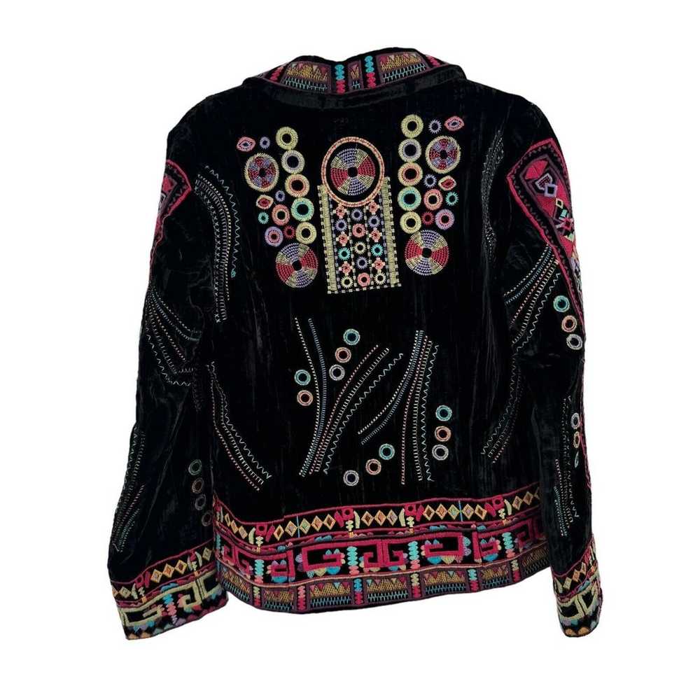 Coldwater Creek Black Velvet Embroidered Jacket B… - image 6