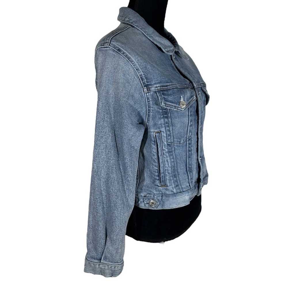 Agolde Shrunken Charli Blue Denim Cropped Jacket … - image 2