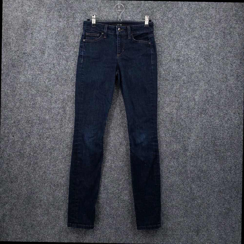 Vintage Fashionable Dark Wash Blue Denim Mid-Rise… - image 1