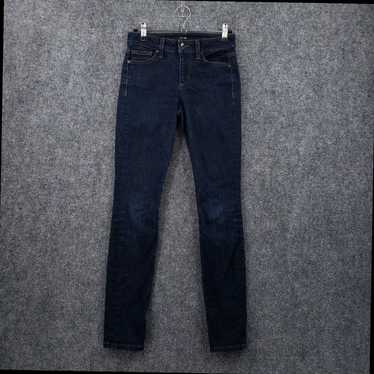 Vintage Fashionable Dark Wash Blue Denim Mid-Rise… - image 1