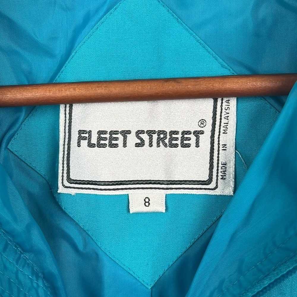 Fleet Street Vintage teal zipper front bomber jac… - image 8