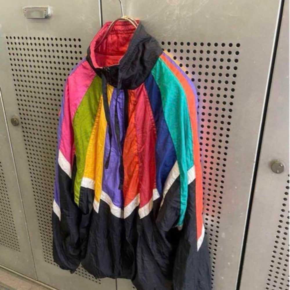 Vintage nylon jacket blouson jumper flashy - image 4