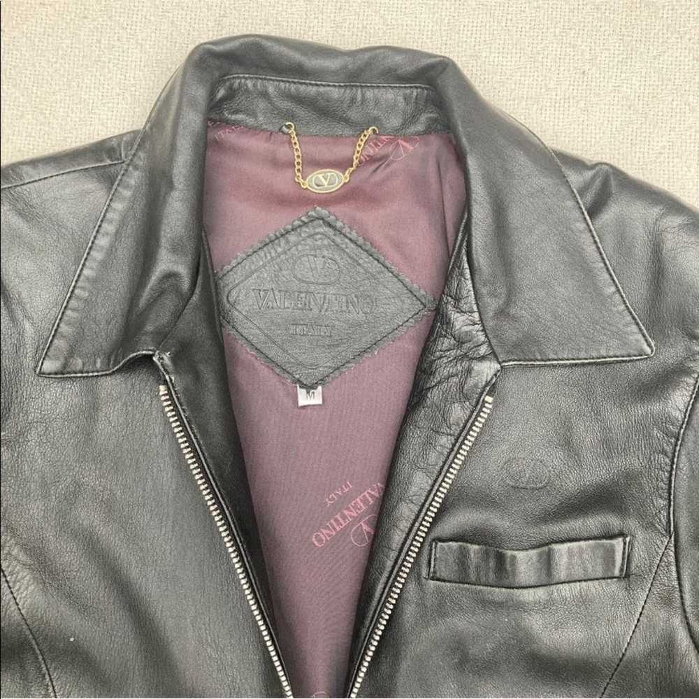 Authentic Valentino Vintage Leather Jacket Women'… - image 3