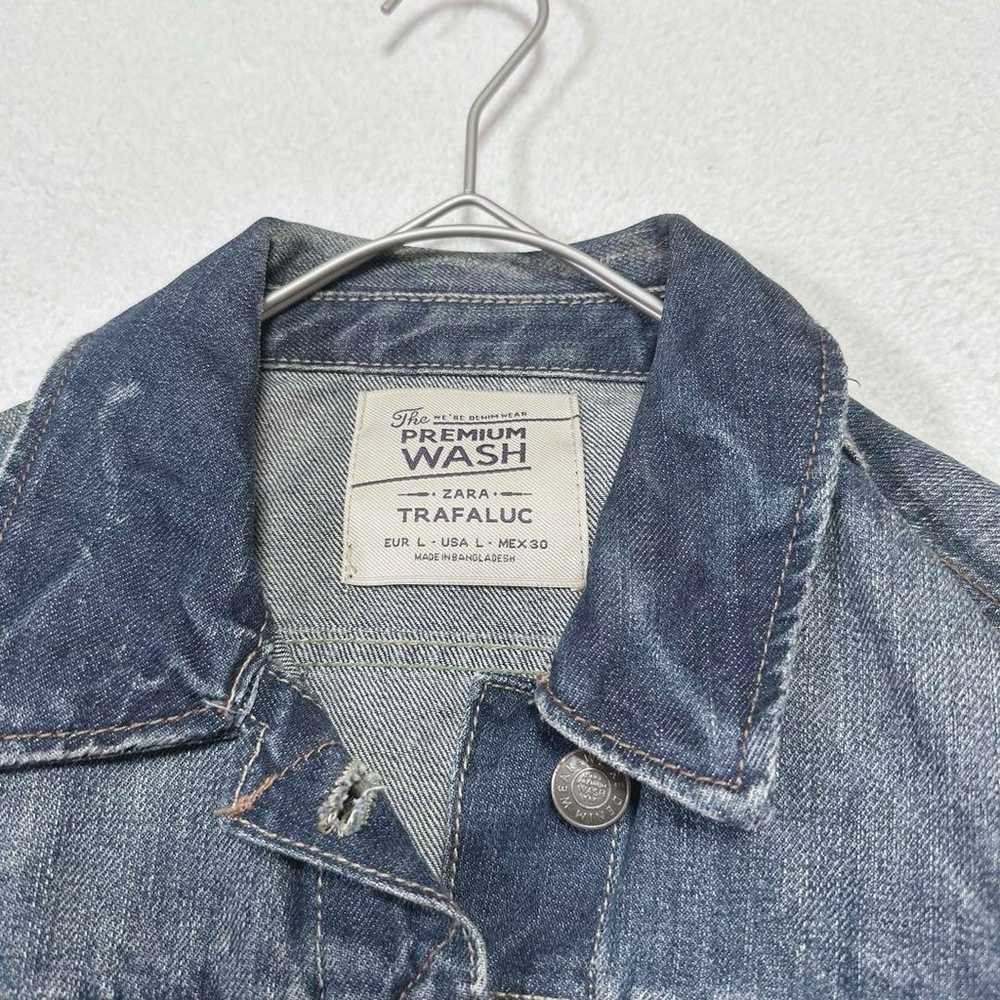 ☆Good Condition☆ ZARA Denim Jacket L Size with Di… - image 2