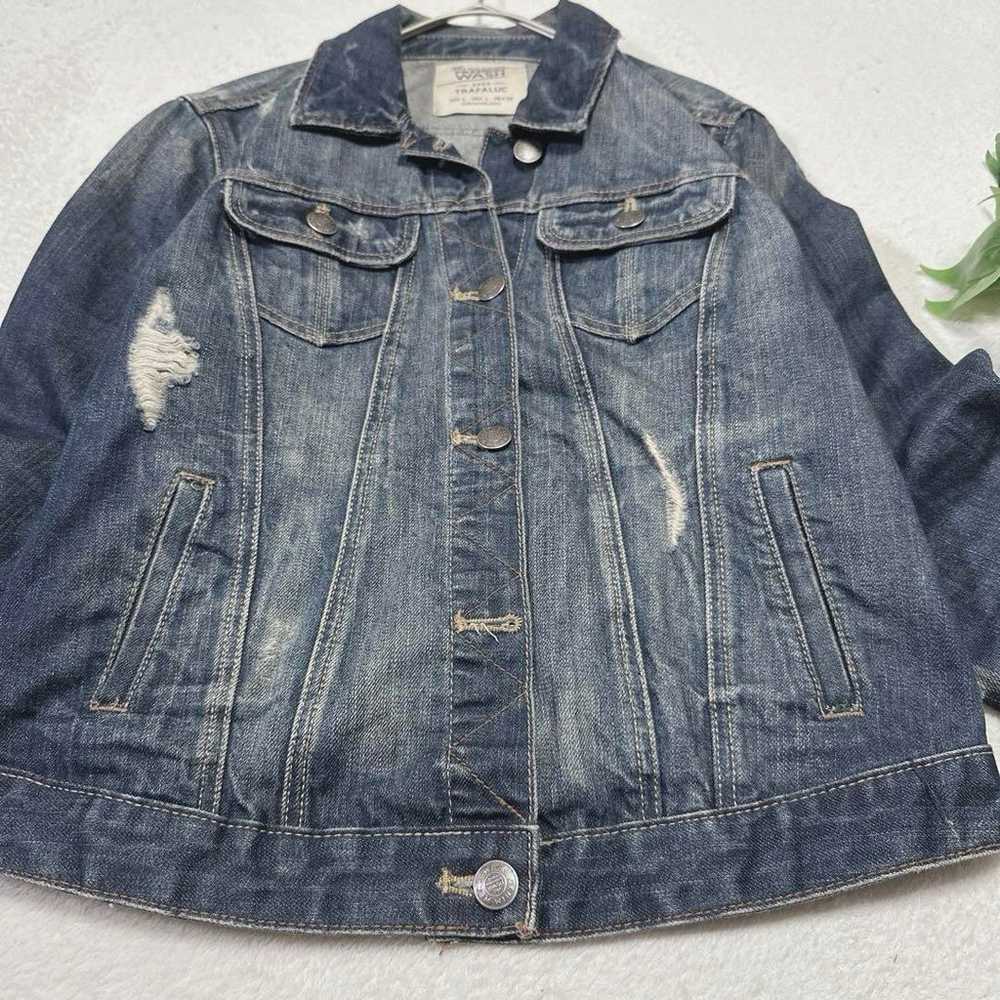 ☆Good Condition☆ ZARA Denim Jacket L Size with Di… - image 4