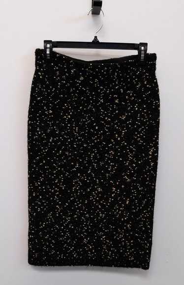 Ann Taylor Women's Pencil Black Gold PS Skirt - image 1