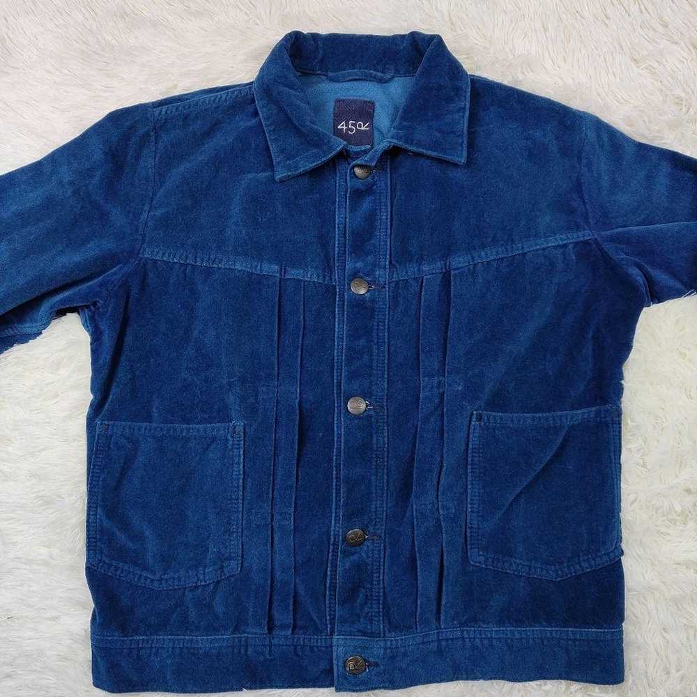 Rare 45R 908G Indigo Velour Jacket Size 3 - image 2