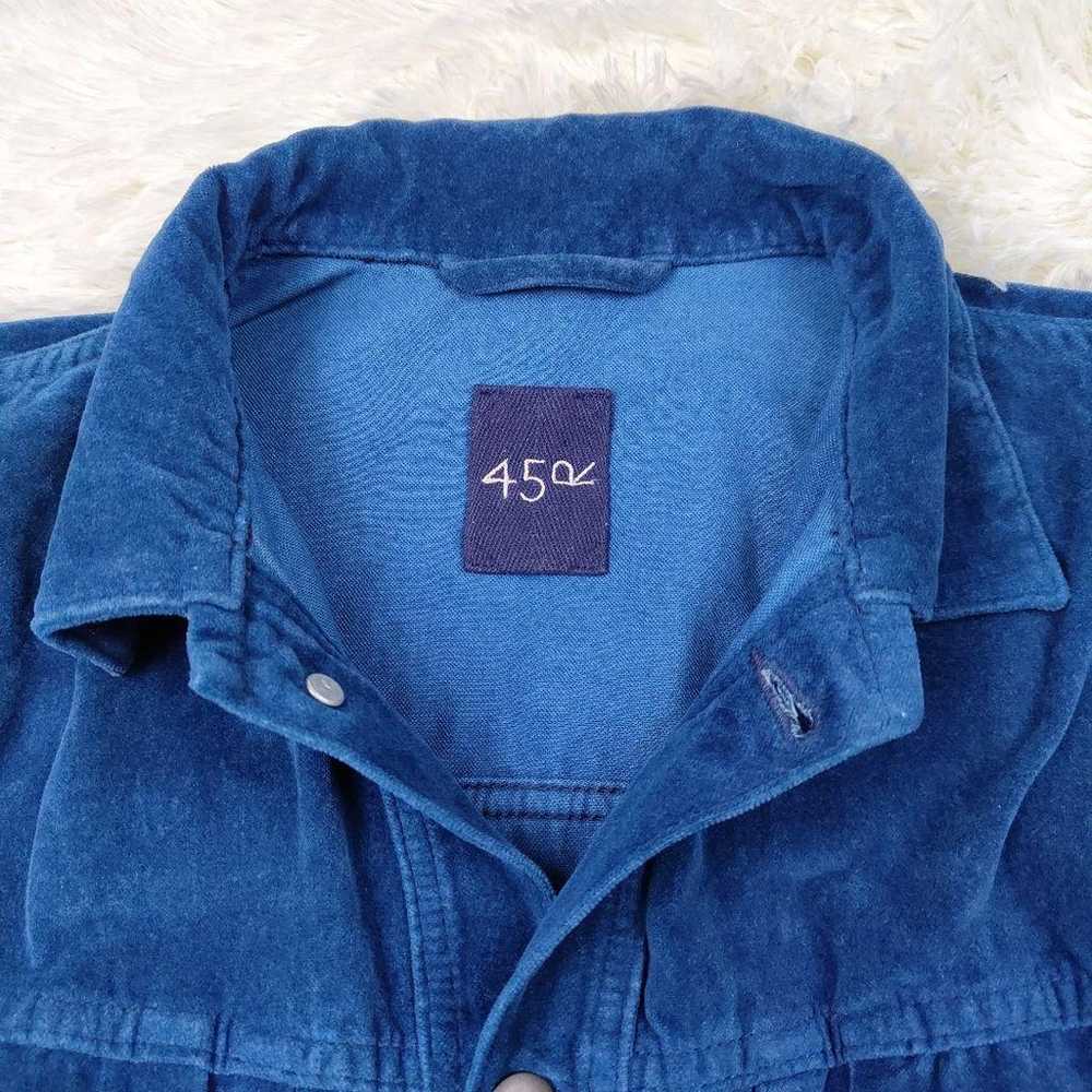 Rare 45R 908G Indigo Velour Jacket Size 3 - image 5