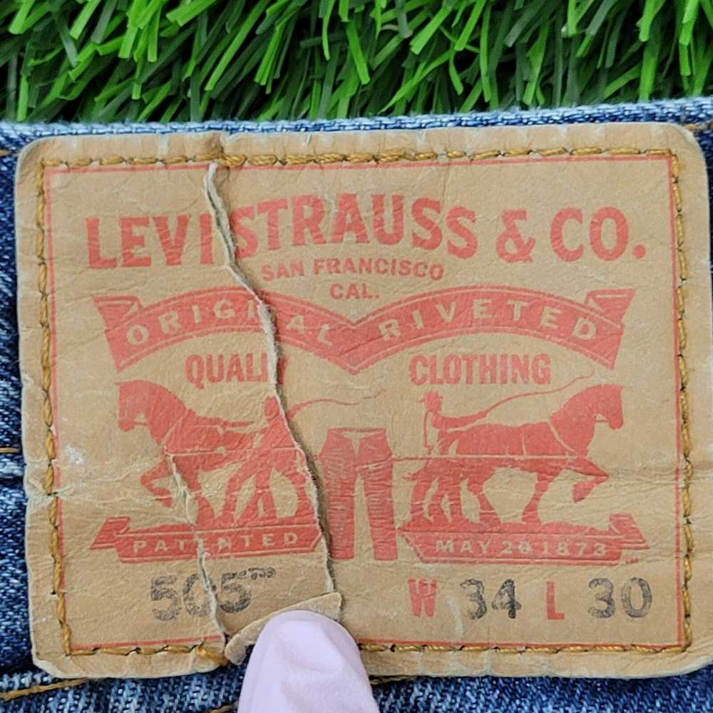 Levi's LEVIS 505 Straight Jeans 34x30 Faded Blue - image 7