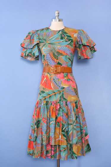 Tropical Dream Dropwaist Ruffle Dress S - image 1