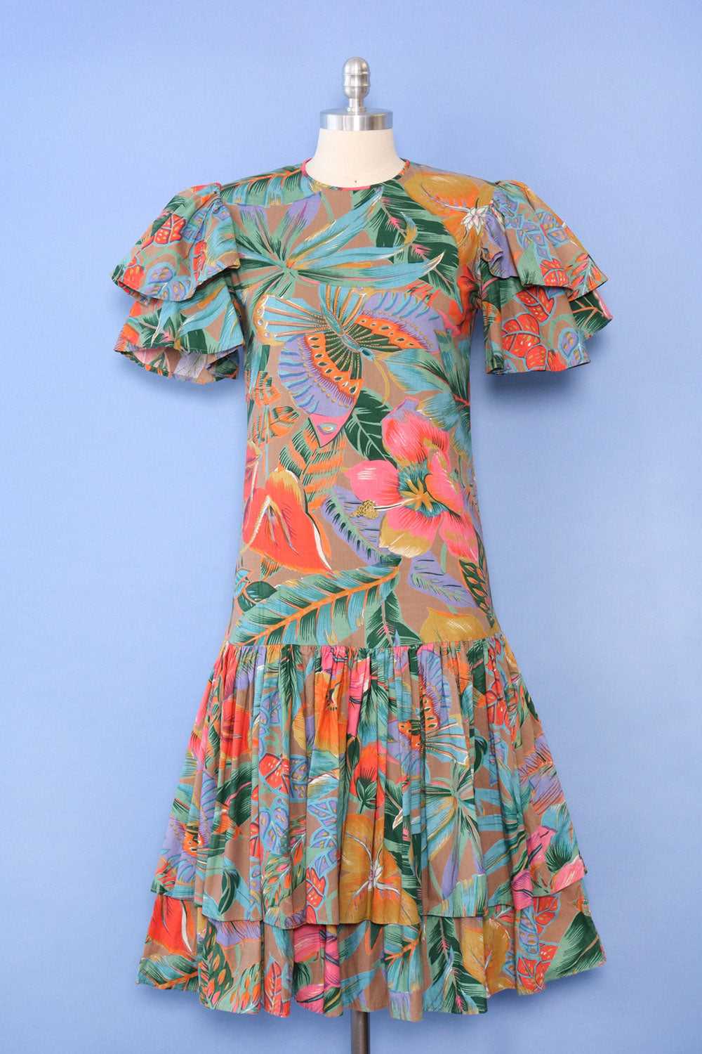 Tropical Dream Dropwaist Ruffle Dress S - image 7