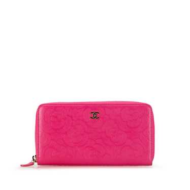 Product Details Chanel Pink Camelia Embossed CC C… - image 1