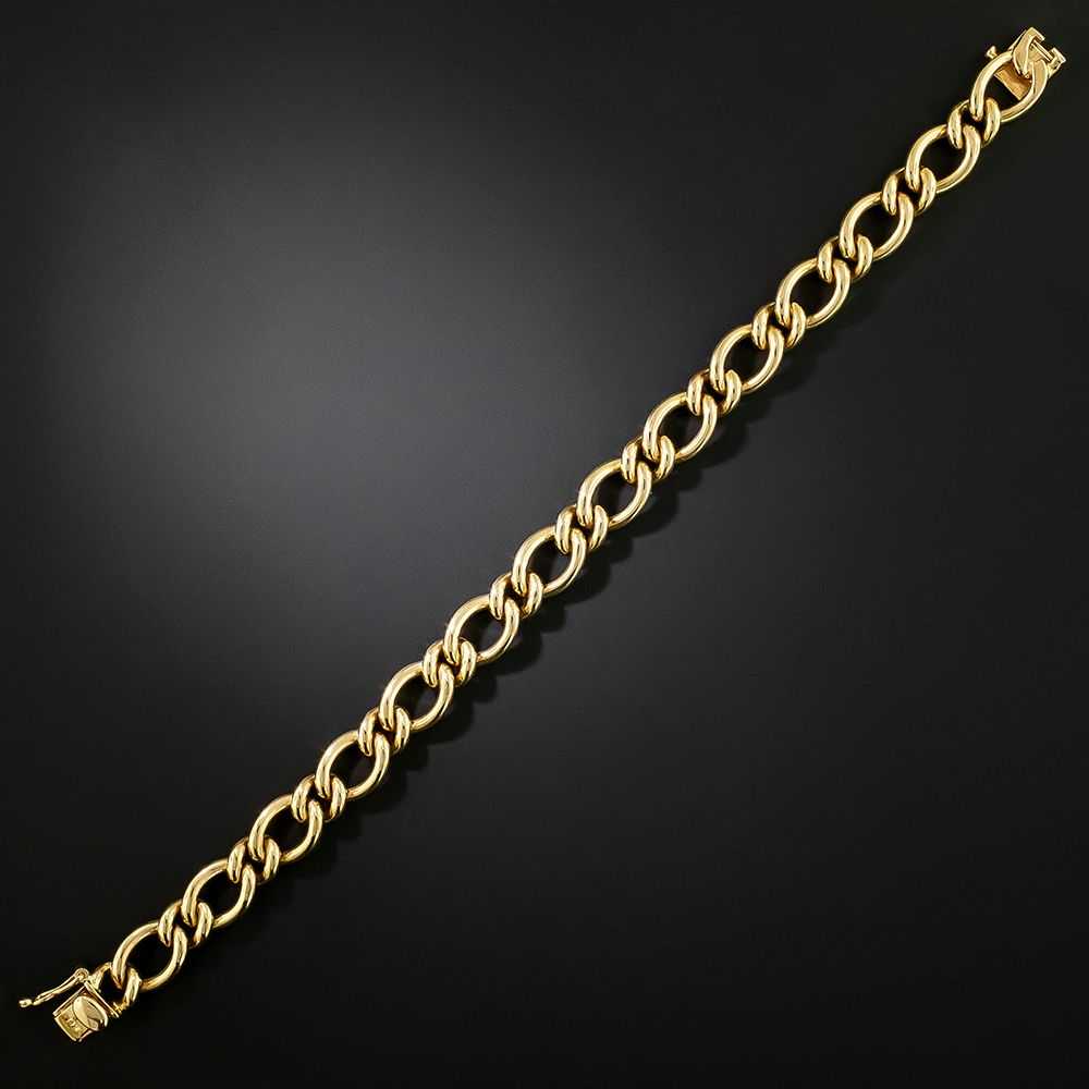 Vintage 1980s Heavy Curb Link Bracelet - image 1