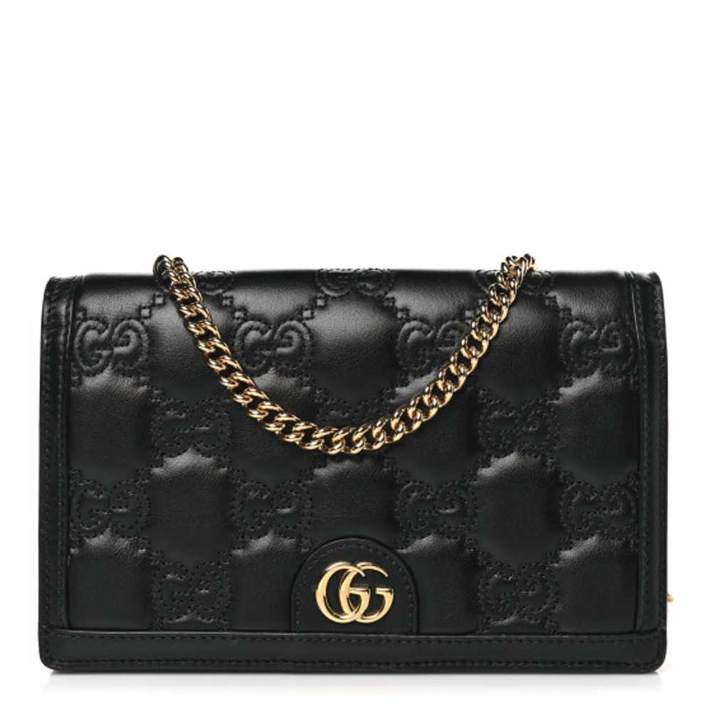 GUCCI Calfskin GG Matelasse Chain Wallet Black - image 1