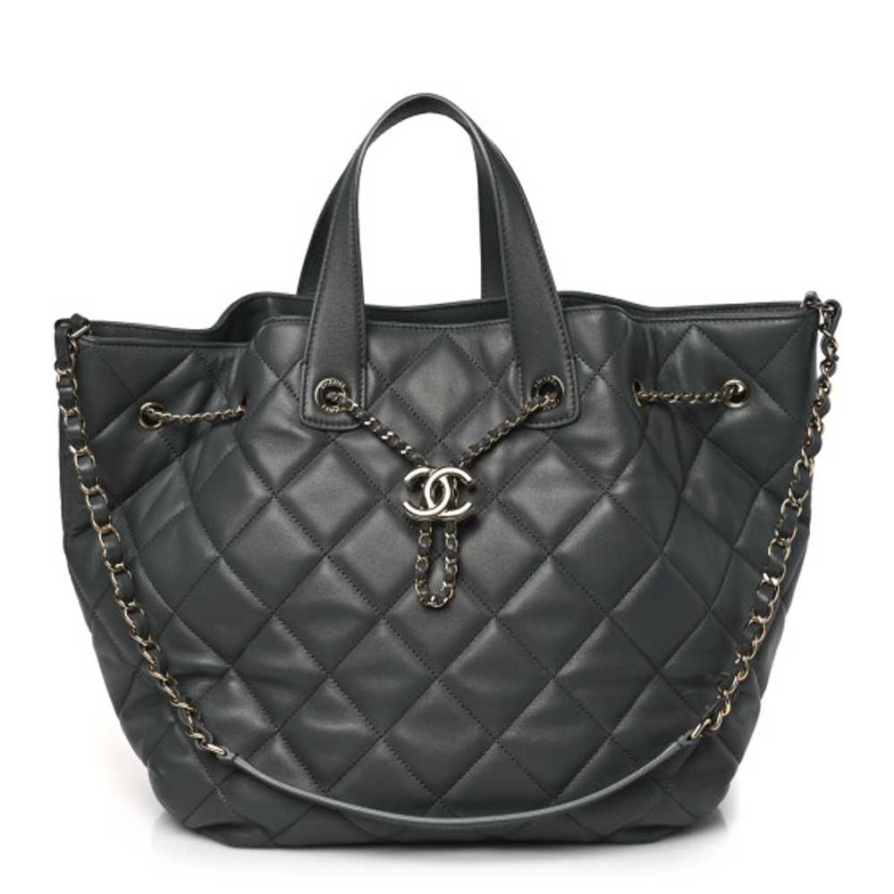 CHANEL Lambskin Quilted CC Dweller Drawstring Tot… - image 1