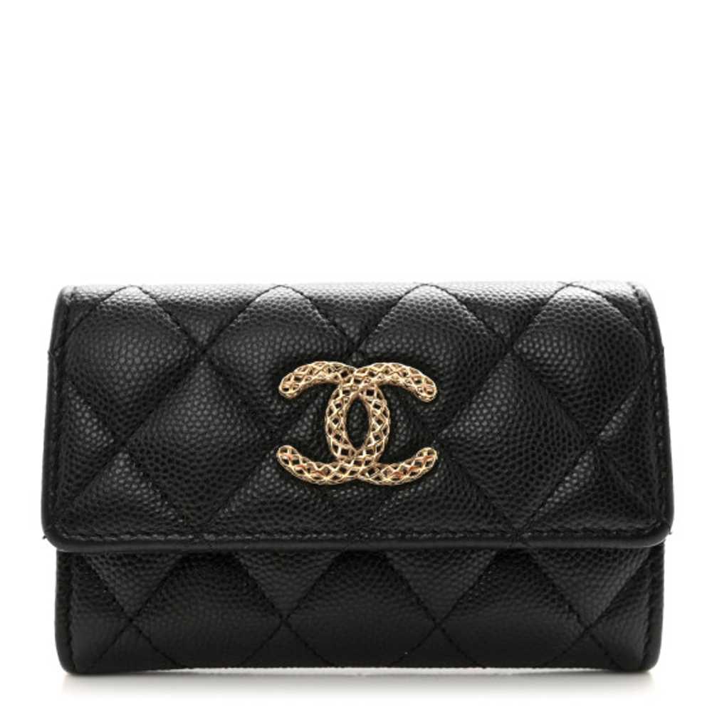 CHANEL Caviar Metal Perforated Quilted CC Flap Ca… - image 1