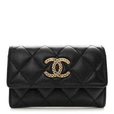 CHANEL Caviar Metal Perforated Quilted CC Flap Ca… - image 1