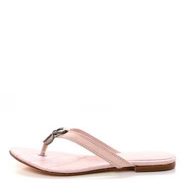 CHRISTIAN DIOR Lambskin Cannage Thong Sandals  36… - image 1