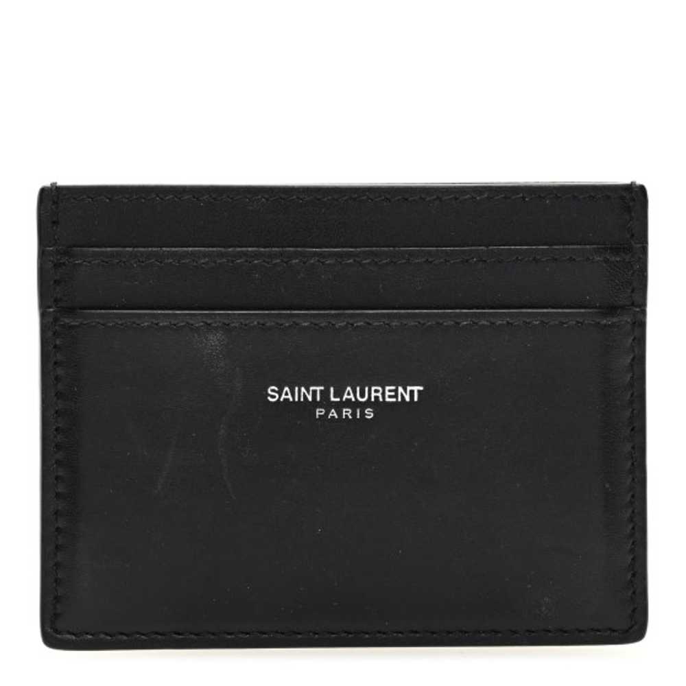 SAINT LAURENT Grain De Poudre Card Case Black - image 1