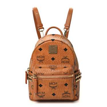 MCM Visetos Side Stud X-Mini Stark Backpack Cognac