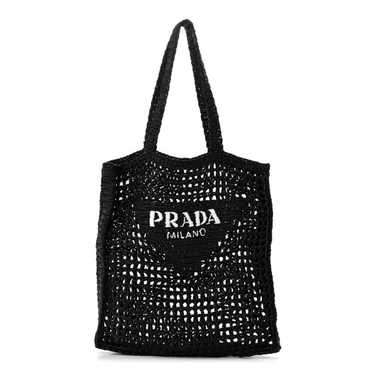 PRADA Yarn Raffia Effect Crochet Logo Embroidered… - image 1